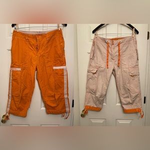 Rare unisex large Pepe Jeans reversible cargo capris y2k 90s raver 30-32 waist